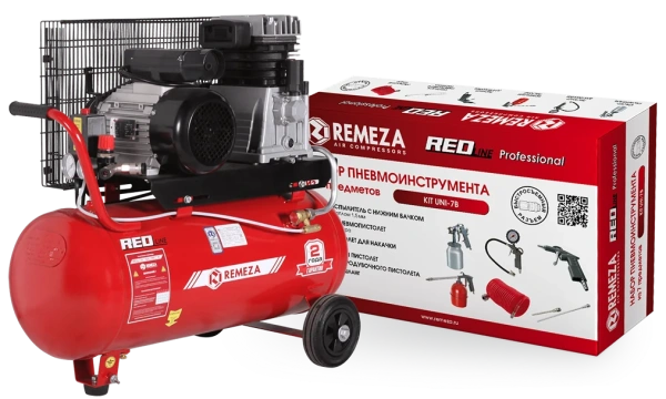 Компрессор поршневой СБ4/С-50.AB365A с набором пневмоинструмента KIT UNI-7B